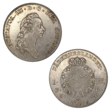 Sweden 1776-1782 Gustav III Silver Riksdaler