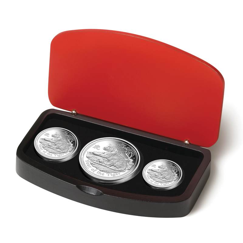 2010 Year of the Tiger 3 Coin Silver Proof Set