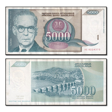 Yugoslavia 1992 5000 Dinara P.115a VF-EF
