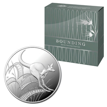 $1 2022 Bounding Kangaroo 1/2oz Silver Proof