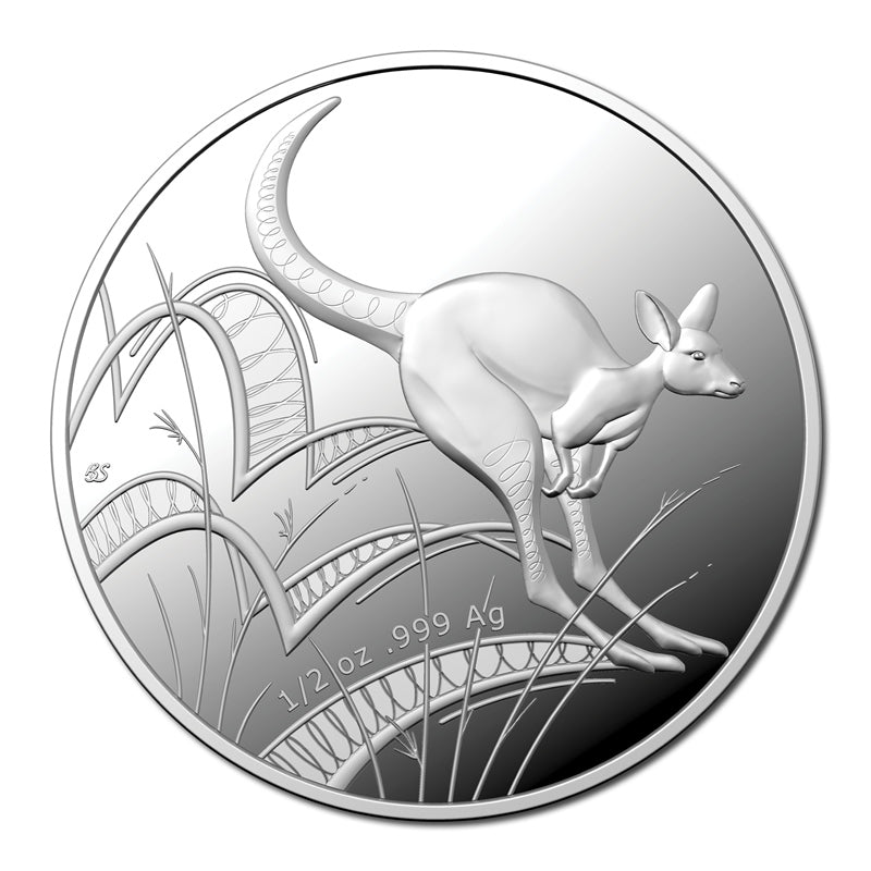 $1 2022 Bounding Kangaroo 1/2oz Silver Proof