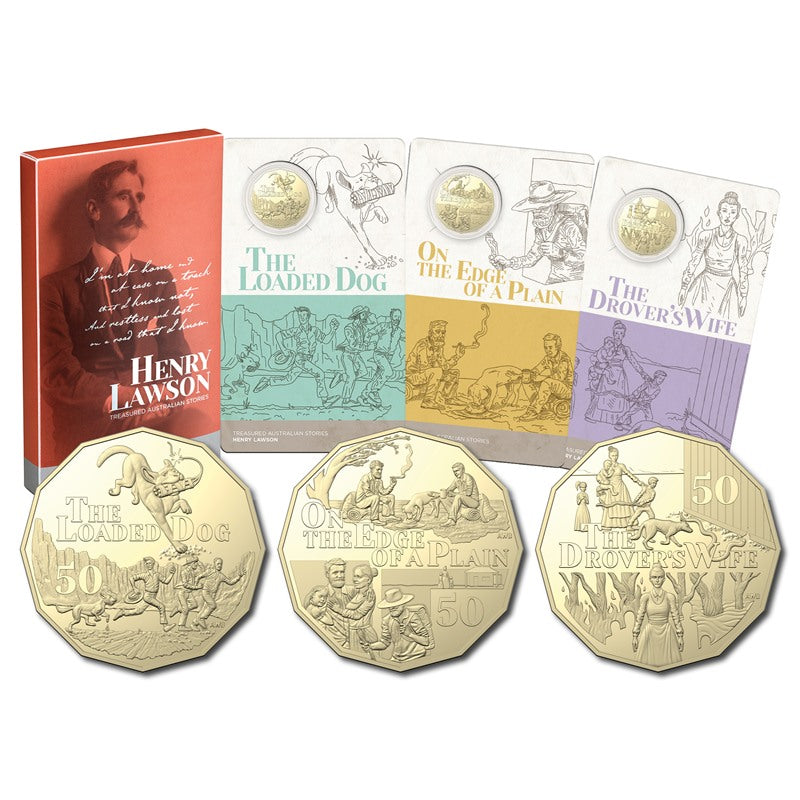 50c 2022 Henry Lawson 3 Coin Set