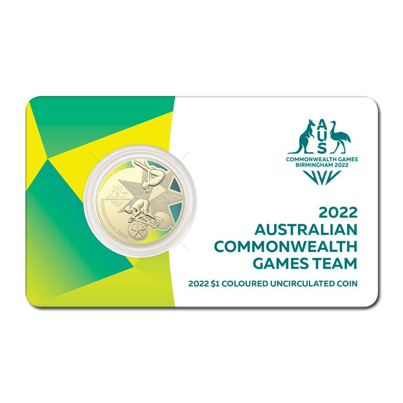 $1 2022 Australian Commonwealth Games Team Coloured UNC