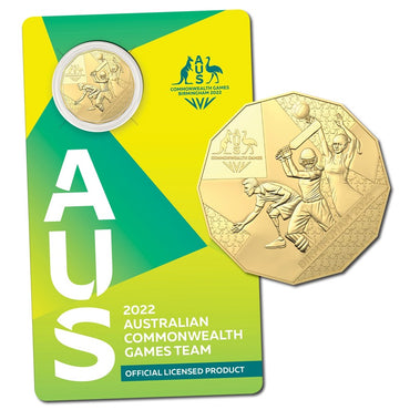 50c 2022 Australian Commonwealth Games Team Gold Plated UNC