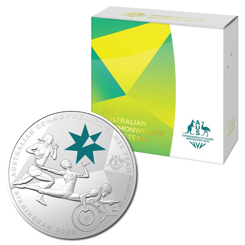 $1 2022 Australian Commonwealth Games Team Coloured Silver UNC