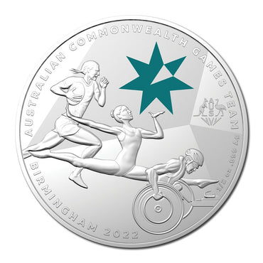 $1 2022 Australian Commonwealth Games Team Coloured Silver UNC