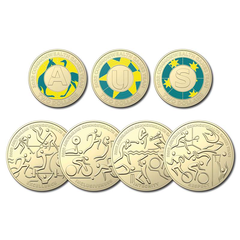2022 Australian Commonwealth Games Team 7 Coin Collection
