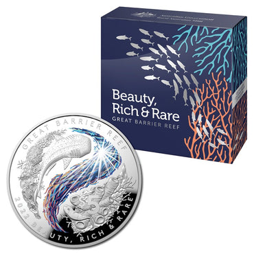 $5 2022 Beauty, Rich & Rare - Great Barrier Reef Domed Silver Proof