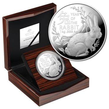 $30 2023 Year of the Rabbit 1 Kilo Silver Proof