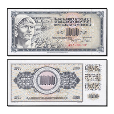 Yugoslavia 1978-81 1000 Dinara P.92c,d CFU