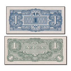 Oceania 1942 One Shilling & One Pound Pair CFU