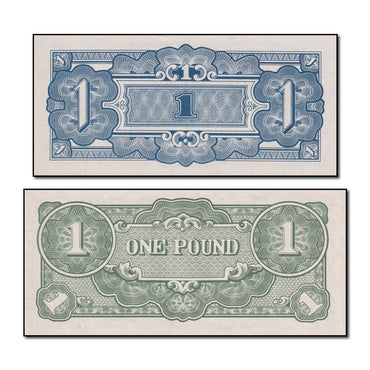 Oceania 1942 One Shilling & One Pound Pair CFU
