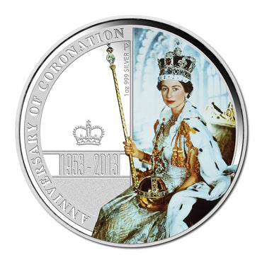 2013 QEII Coronation 60th Anniversary 1oz Silver Proof