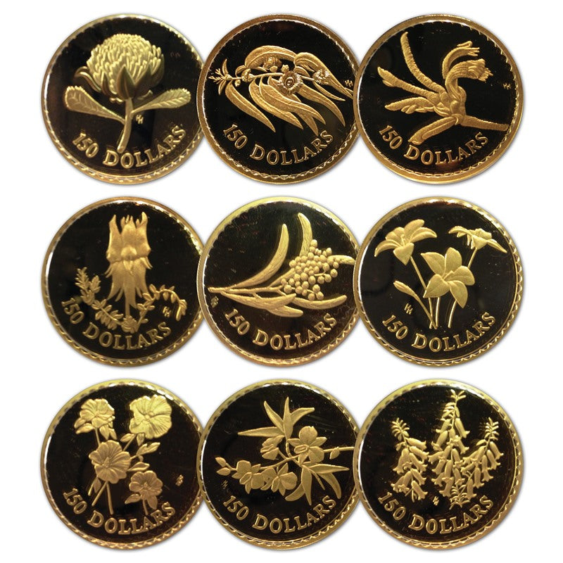 $150 Floral Emblems of Australia 1995-2003 Gold Set