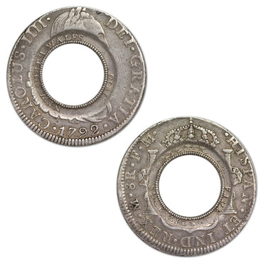 1813 NSW Holey Dollar, on Charles IIII Mexico City Mint 1792 VF | 1813 NSW Holey Dollar, on Charles IIII Mexico City Mint 1792 VF OBVERSE | 1813 NSW Holey Dollar, on Charles IIII Mexico City Mint 1792 VF REVERSE