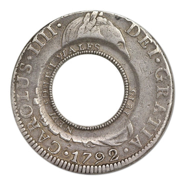 NSW 5 Shillings (Holey Dollar) on Charles IIII Mexico City Mint 1792 VF