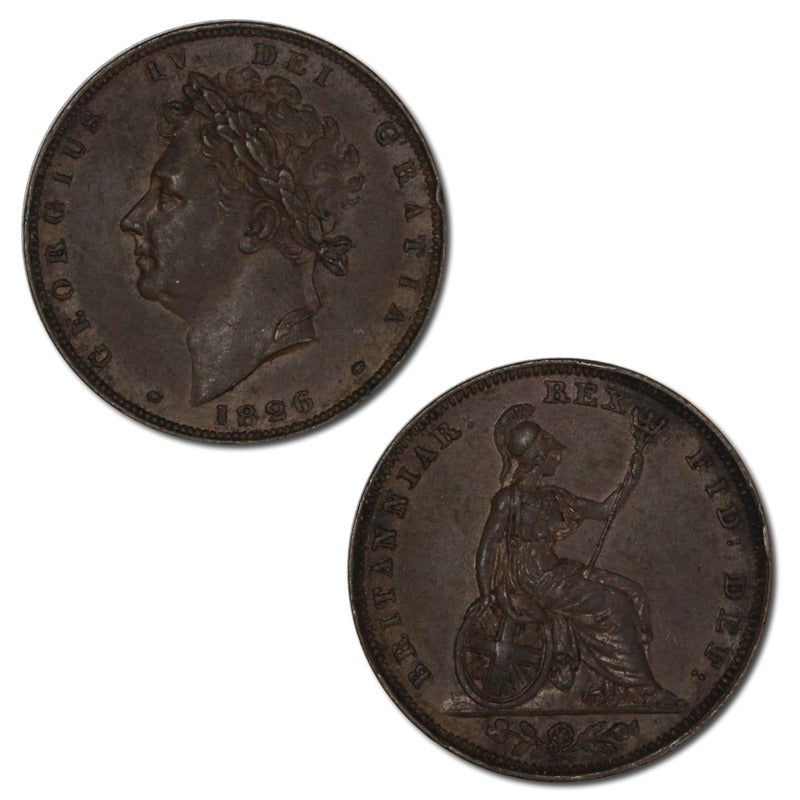 Great Britain 1826 Farthing Variety Roman '1'