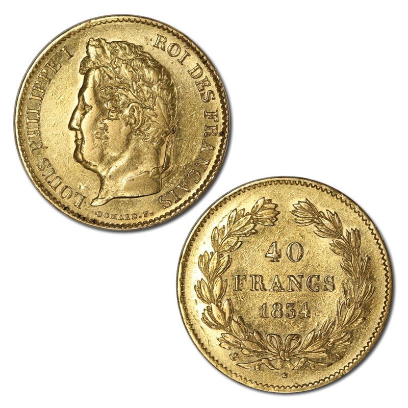 France 1834 40 Francs Gold FINE