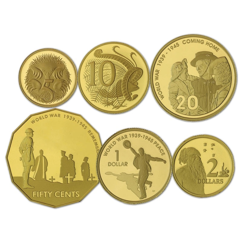 2005 End of WWII 60th Anniversary 6 Coin Gold Proof Set