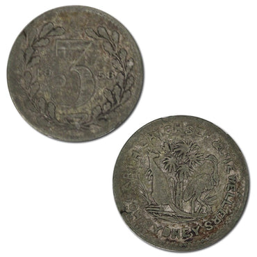 Australia 1858 Hogarth, Erichsen & Co Threepence Token A687 nFINE