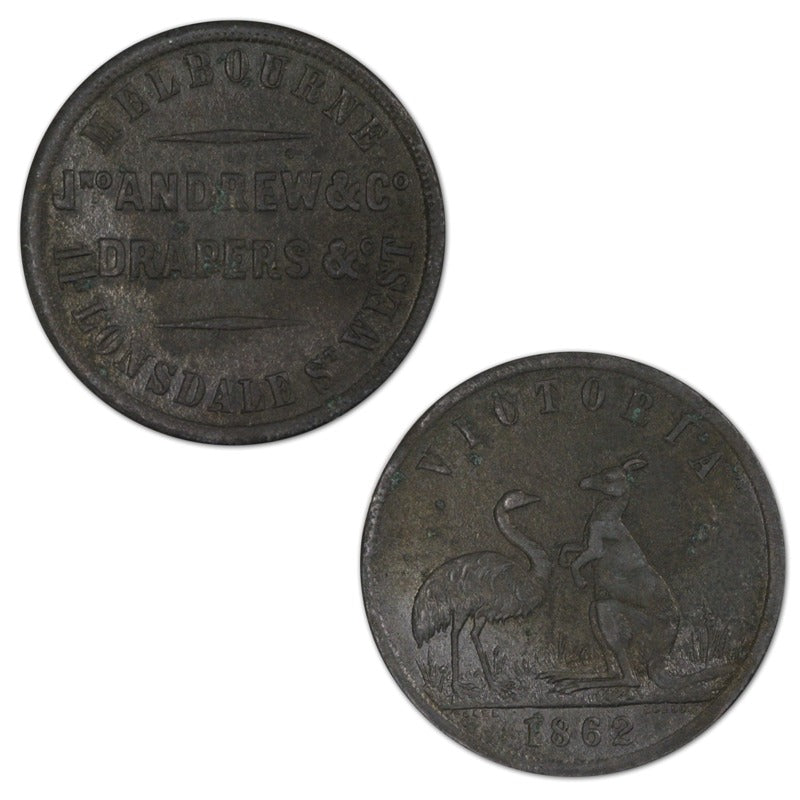 Australia 1862 John Andrew & Co. Penny Token A.13