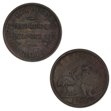 Australia 1862 John Andrew & Co. Halfpenny Token A.14