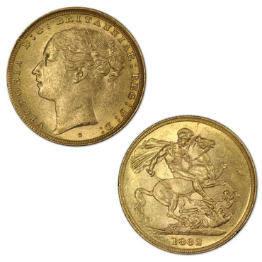 1882 Sydney St George Gold Sovereign Lustrous UNC