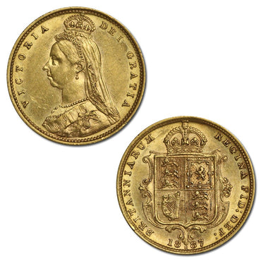 1887 Melbourne Gold Half Sovereign Lustrous UNC