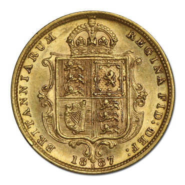 1887 Melbourne Gold Half Sovereign Lustrous UNC