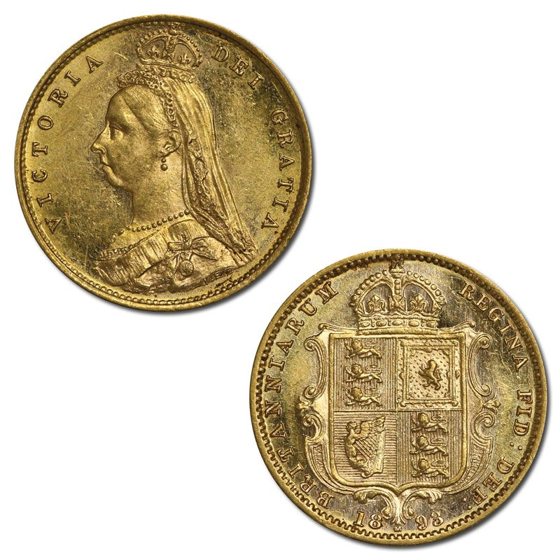 1893 Melbourne Jubilee Gold Half Sovereign Lustrous UNC