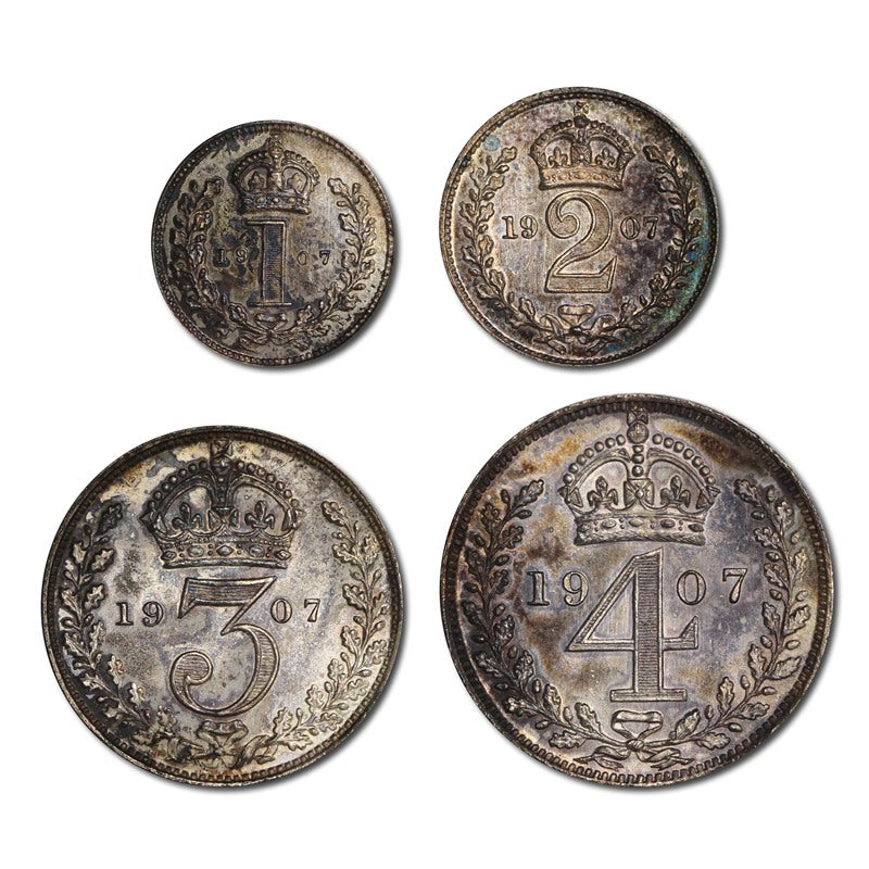 Great Britain 1907 Edward VII Maundy Set