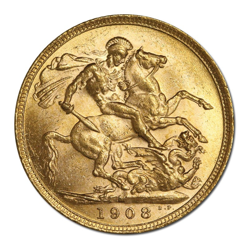 1908 Melbourne Gold Sovereign Lustrous Choice UNC