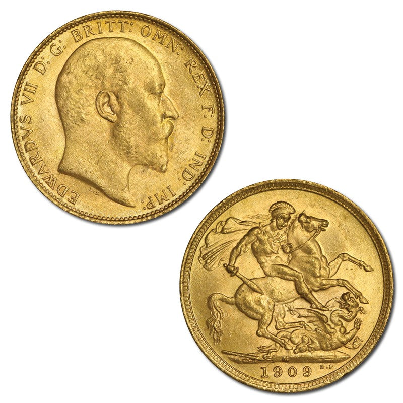 1909 Melbourne Gold Sovereign Lustrous UNC