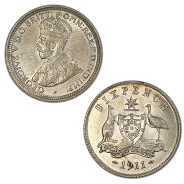 Australia 1911 Sixpence EF