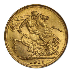 1911 Sydney Gold Sovereign Lustrous UNC