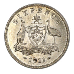 Australia 1911 Sixpence EF