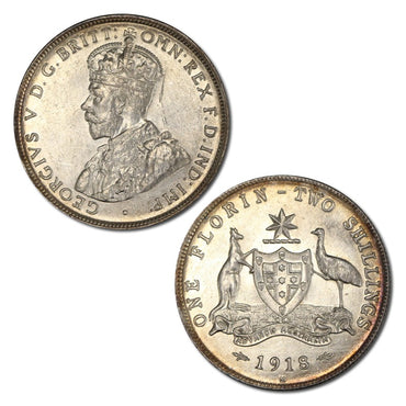 Australia 1918 Florin nUNC