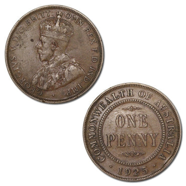 Australia 1925 Penny Broken 'N' Variety