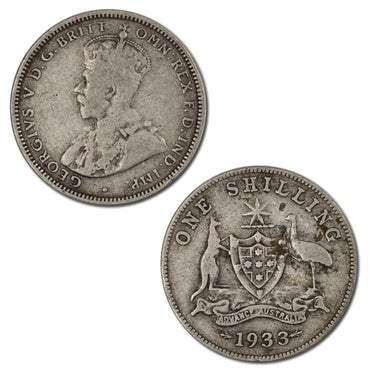 Australia 1933 Shilling Average Circulated