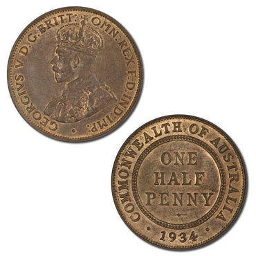 Australia 1934 Halfpenny UNC