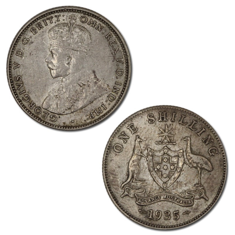 Australia 1935 Shilling Very Fine - Wynyard Coin Centre – M.R.