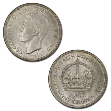 Australia 1937 Crown KG Dot Variety