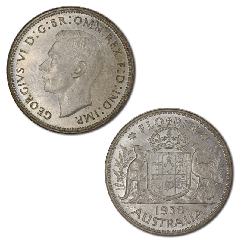 Australia 1938 Silver Florin Ch.UNC