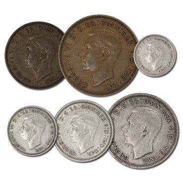Australia 1938 Pre-Decimal 6 Coin Set