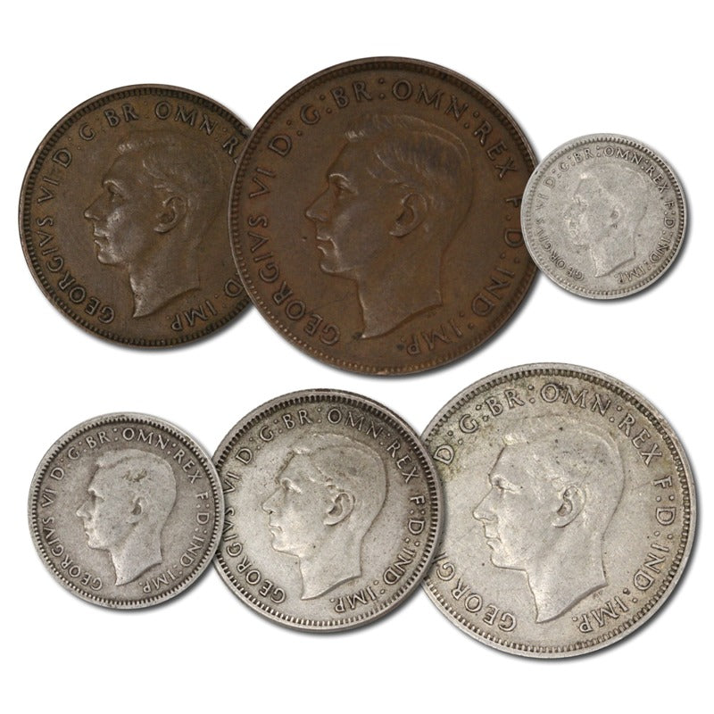 Australia 1939 Pre-Decimal 6 Coin Set