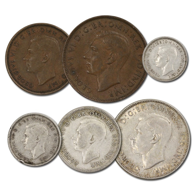 Australia 1940 Pre-Decimal 6 Coin Set