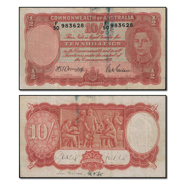 (1942) Armitage/McFarlane Ten Shillings R.13 nVF - Signed by Dame Gracie Fields