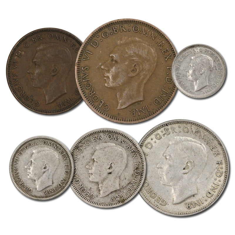 Australia 1942 Pre-Decimal 6 Coin Set – M.R.Roberts - Wynyard Coin Centre