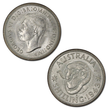 Australia 1943 S Shilling Lustrous UNC