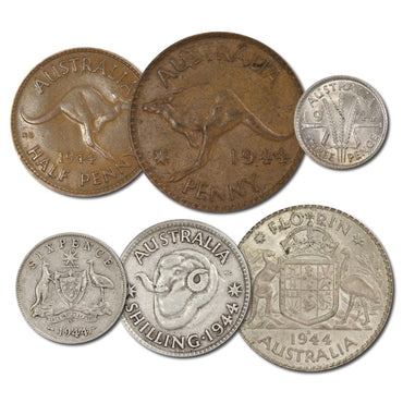 Australia 1944 Pre-Decimal 6 Coin Set